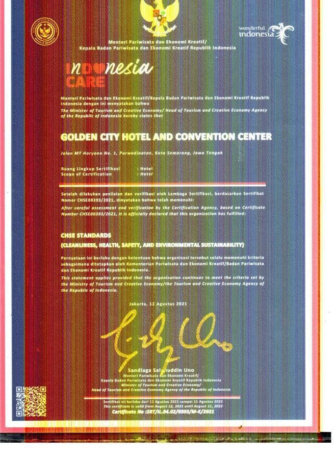 Golden City Hotel And Convention Center - Chse Certified Semarang Exterior photo